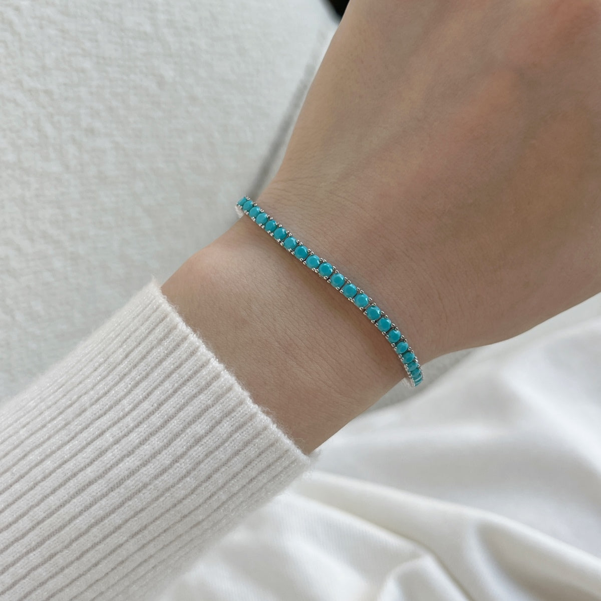 [Kincade Jewelrys]Dainty Charming Round Cut Tennis Bracelet