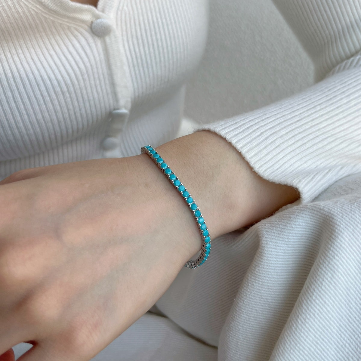 [Kincade Jewelrys]Dainty Charming Round Cut Tennis Bracelet