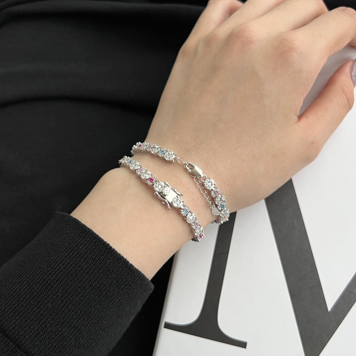 [Kincade Jewelrys]Dazzling Radiant Multi Cut Daily Bracelet