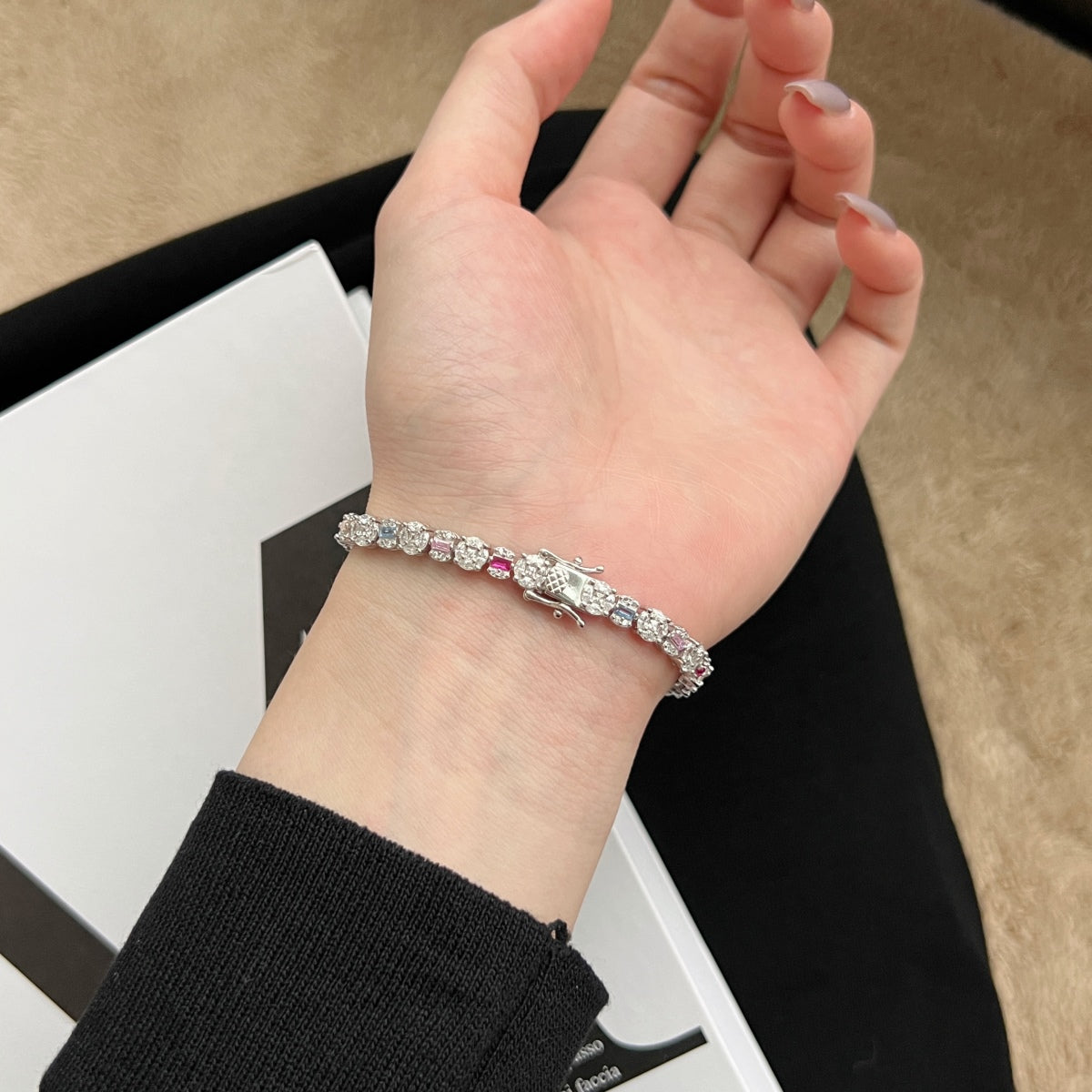 [Kincade Jewelrys]Dazzling Radiant Multi Cut Daily Bracelet