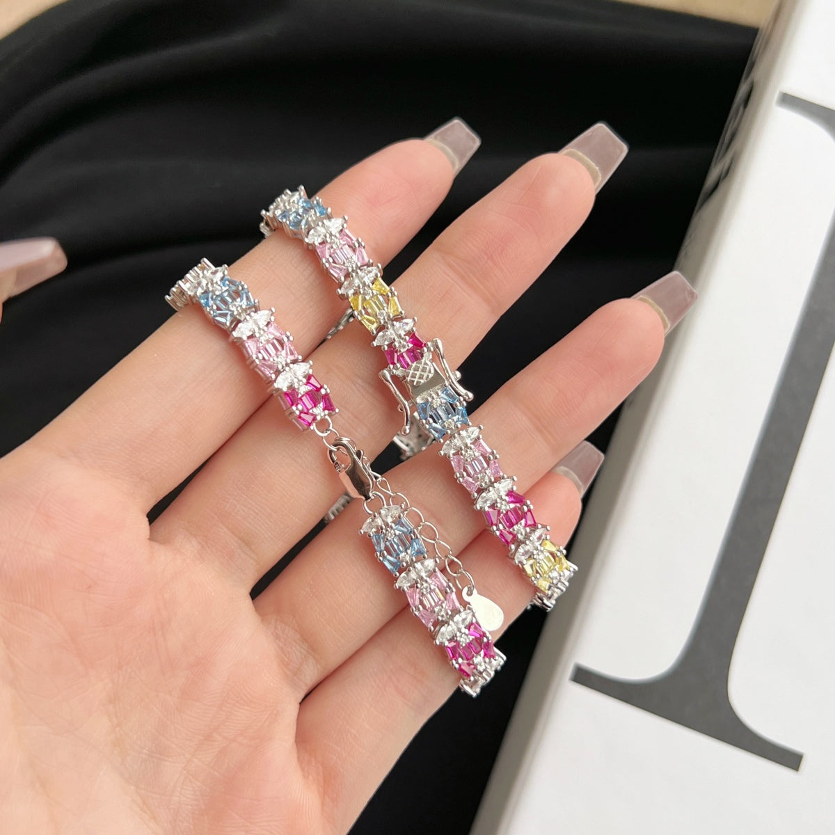 [Kincade Jewelrys]Delicate Colorful Multi Cut Party Bracelet