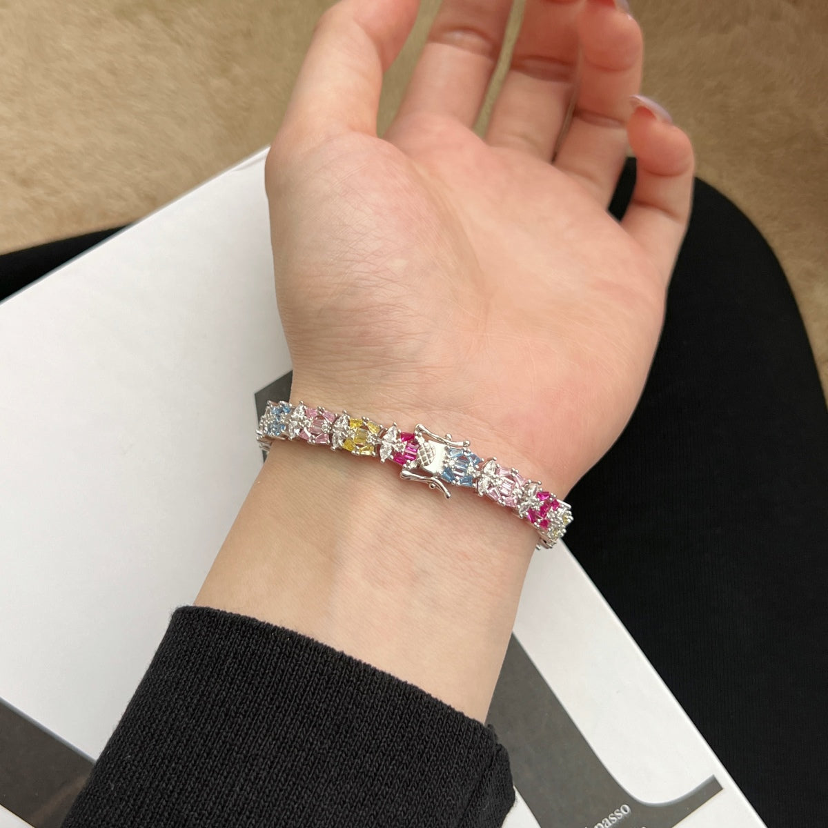 [Kincade Jewelrys]Delicate Colorful Multi Cut Party Bracelet