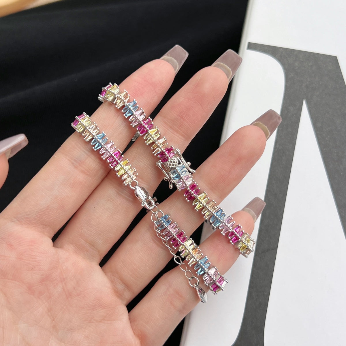 [Kincade Jewelrys]Sparkling Exquisite Multi Cut Party Bracelet
