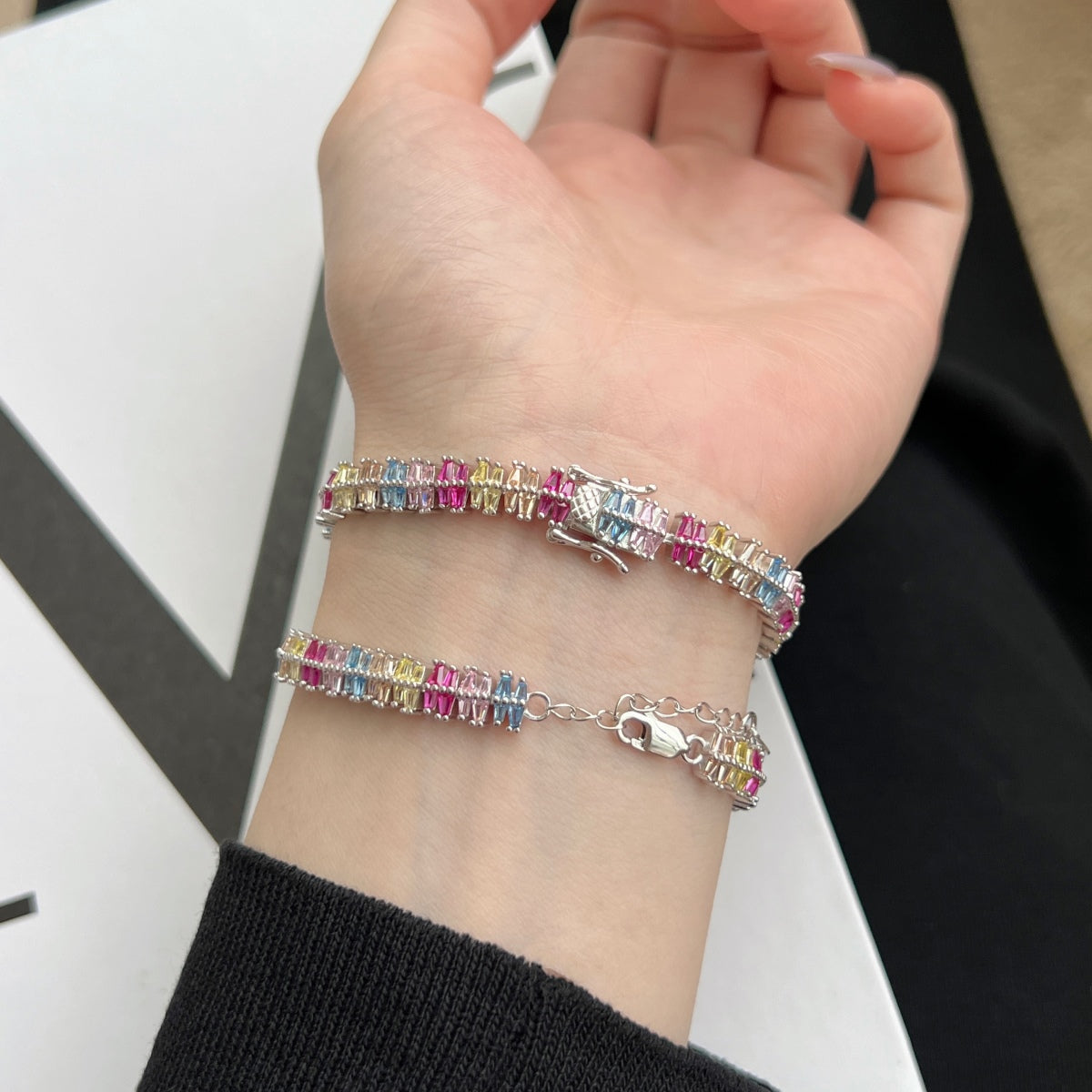 [Kincade Jewelrys]Sparkling Exquisite Multi Cut Party Bracelet