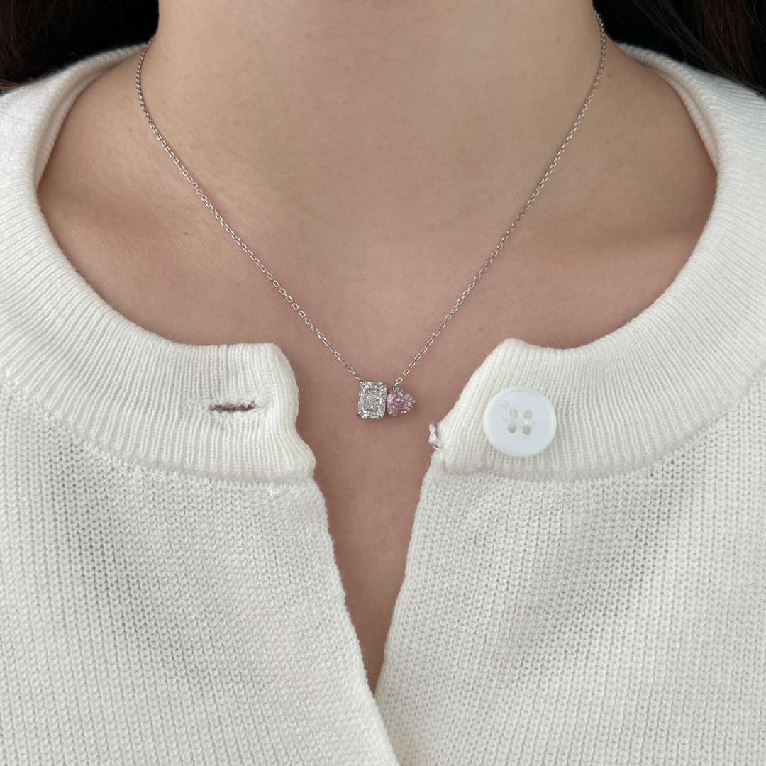 [Kincade Jewelrys]Dazzling Square & Heart Shape Necklace