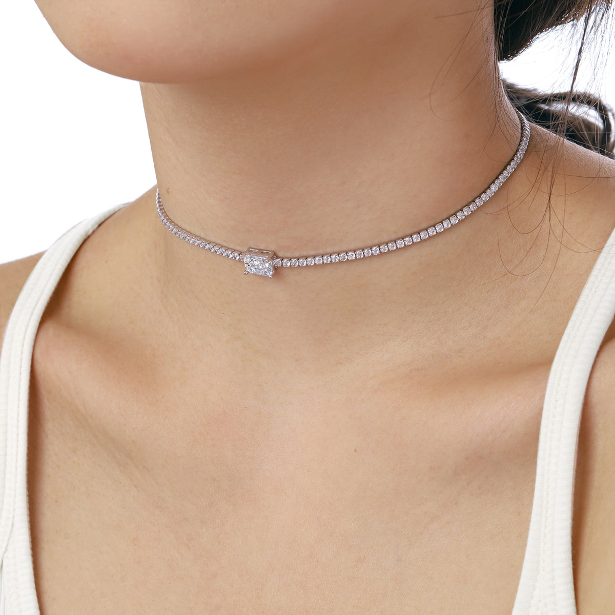 [Kincade Jewelrys]2.0 carat Ornate Emerald Cut Necklace