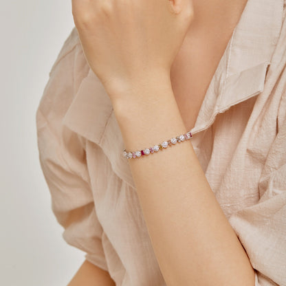 [Kincade Jewelrys]Radiant Colorful Round Shape Daily Bracelet