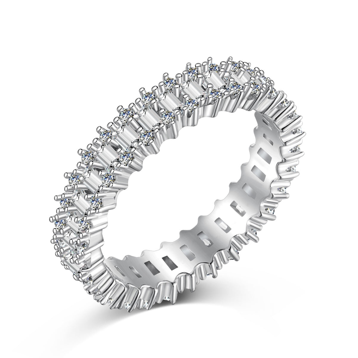 [Kincade Jewelrys]Splashy Ornate Emerald Cut Cocktail Ring