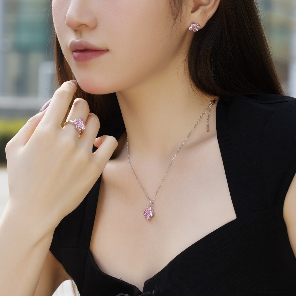 [Kincade Jewelrys]Four-Leaf Clover Ball Earrings
