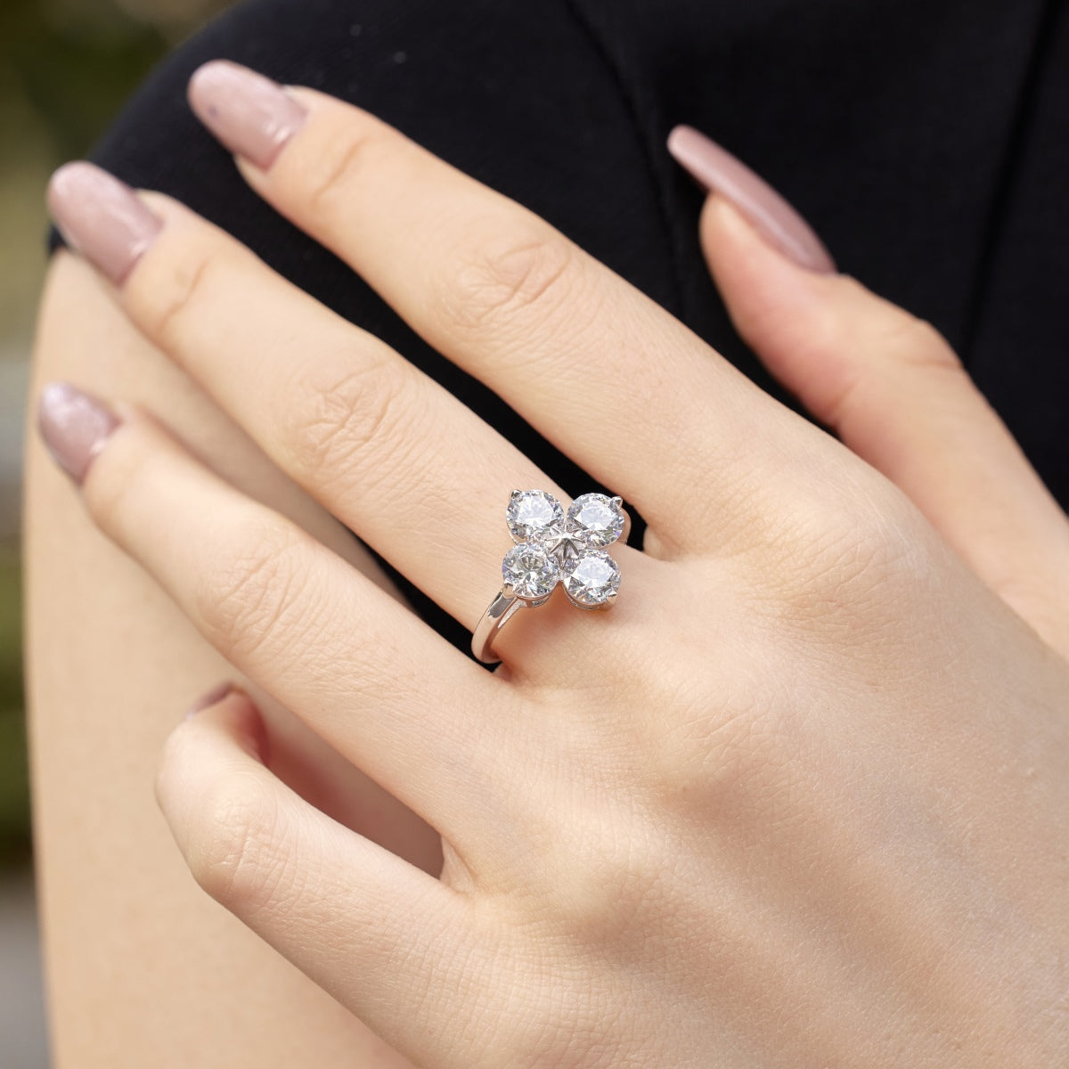 [Kincade Jewelrys]Four-Leaf Clover Eight-Pointed Star Ring