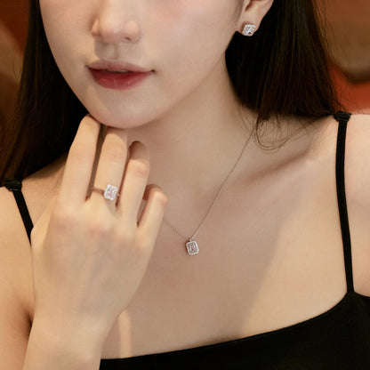 [Kincade Jewelrys]1.0 Carat Luxurious Dainty Emerald Cut Daily Earrings