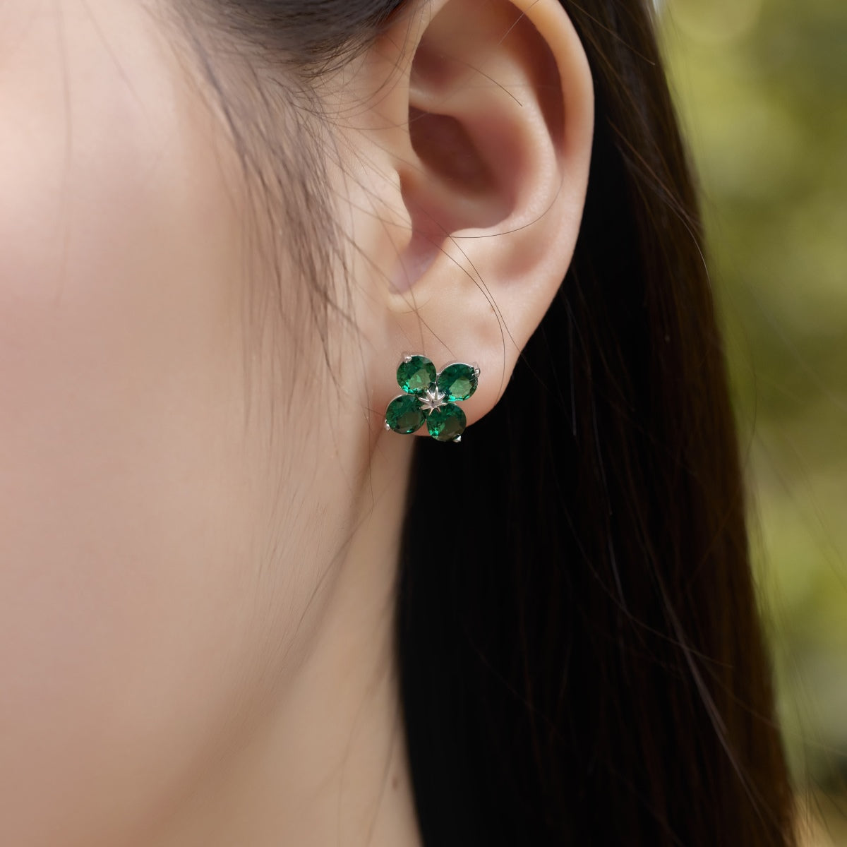 [Kincade Jewelrys]Four-Leaf Clover Eight-Pointed Star Earrings