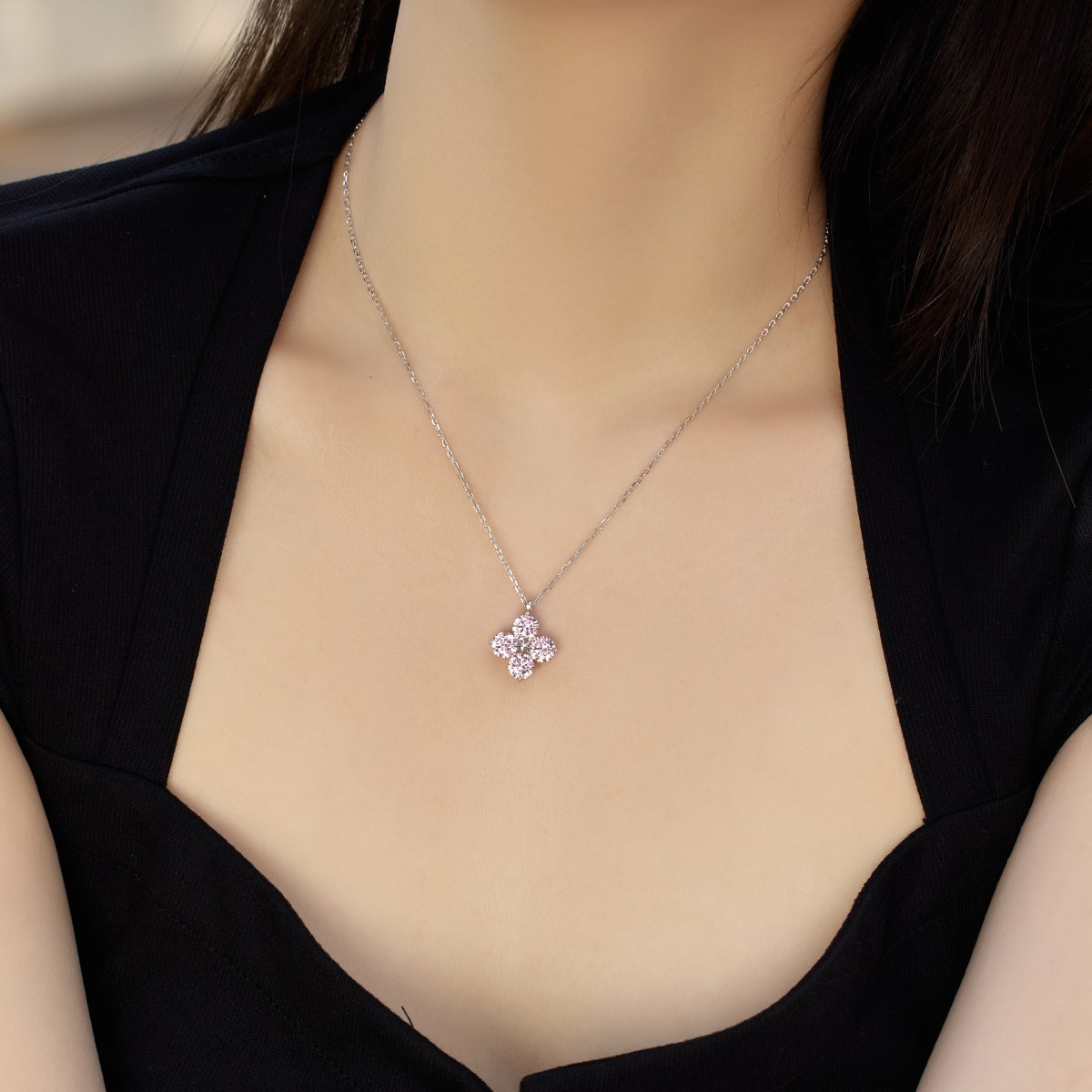 [Kincade Jewelrys]Four-Leaf Clover And Eight-Pointed Star Necklace