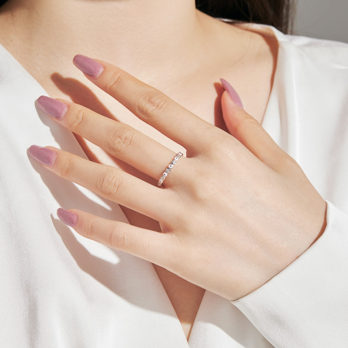 [Kincade Jewelrys]Sparkling Vibrant Round Shape Daily Ring