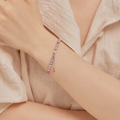 [Kincade Jewelrys]Delicate Colorful Emerald Cut Party Bracelet