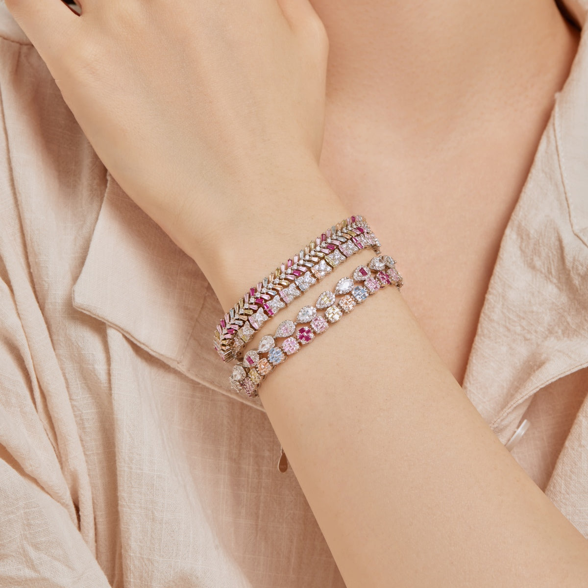 [Kincade Jewelrys]0.25 Carat Radiant Water Drop Shape Daily Bracelet