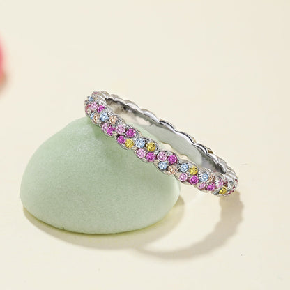 [Kincade Jewelrys]Dainty Ebullient Round Cut Daily Ring