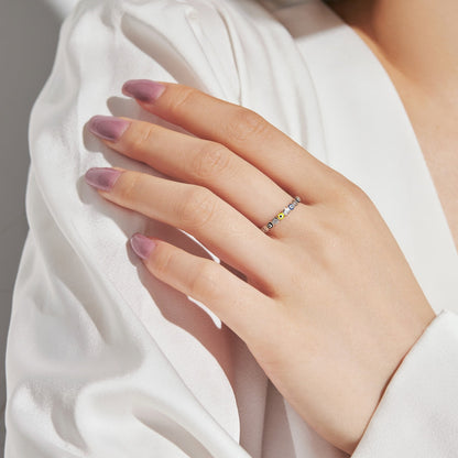 [Kincade Jewelrys]Sparkling Vibrant Round Shape Daily Ring