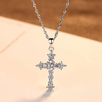[Joyas Kincade]Delicado collar con forma de cruz