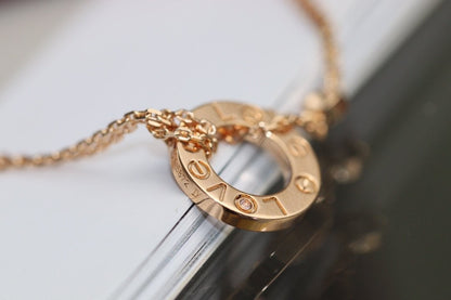 [Kincade Jewelrys]LOVE NECKLACE ADJUSTABLE ROSE GOLD 2 DIAMOND