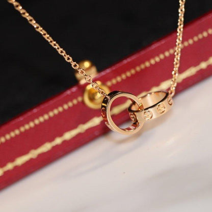 [Kincade Jewelrys]LOVE NECKLACE PINK GOLD AND SILVER