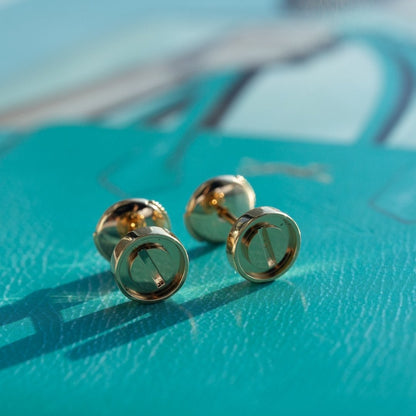 [Kincade Jewelrys]LOVE EARRINGS PINK GOLD 10MM