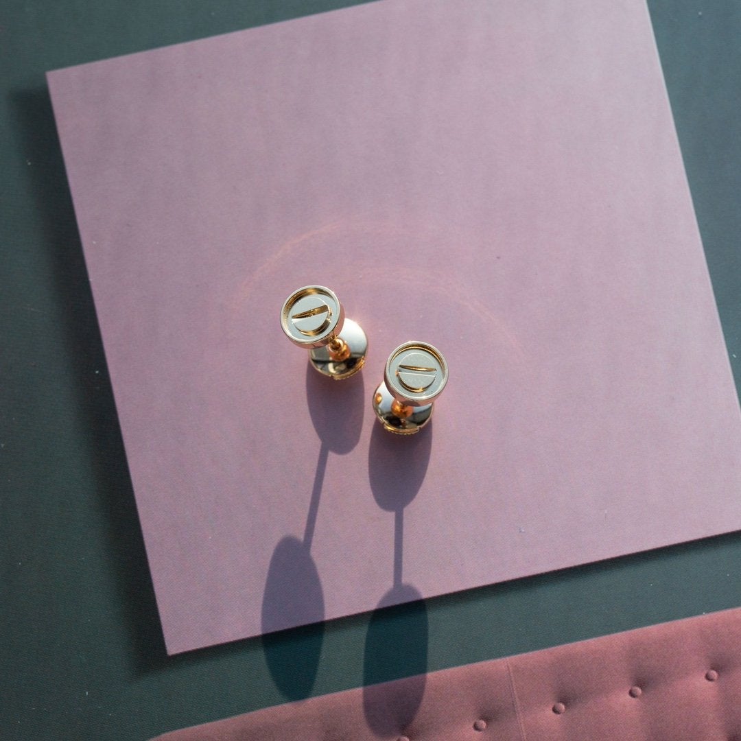 [Kincade Jewelrys]LOVE EARRINGS PINK GOLD 10MM