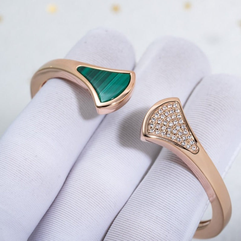 [Kincade Jewelrys]DREAM BRACELET OPEN MALACHITE PINK GOLD