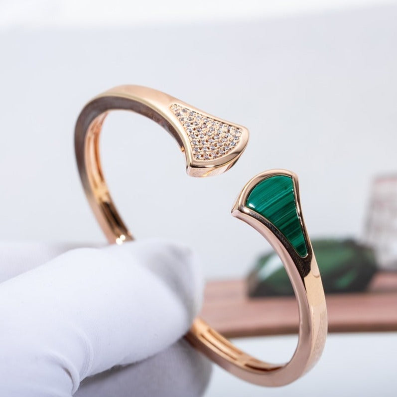 [Kincade Jewelrys]DREAM BRACELET OPEN MALACHITE PINK GOLD
