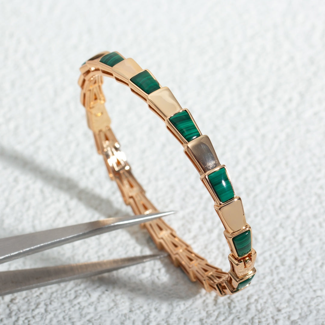 [Kincade Jewelrys]Pulsera Serpenti Oro Rosa Malaquita 