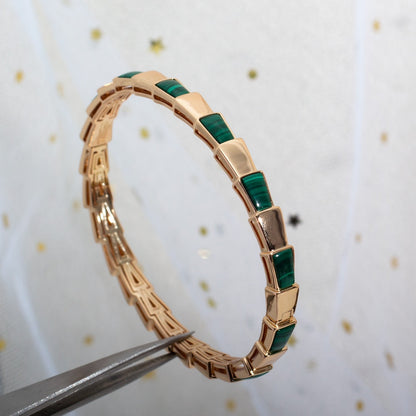 [Kincade Jewelrys]Pulsera Serpenti Oro Rosa Malaquita 