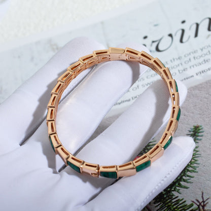 [Kincade Jewelrys]Pulsera Serpenti Oro Rosa Malaquita 