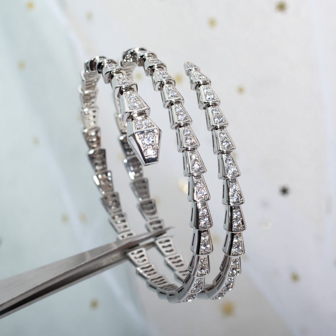 [Kincade Jewelrys]SERPENTI BRACELET SILVER DIAMOND DOUBLE ROW