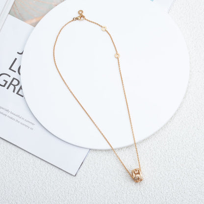 [Kincade Jewelrys]PARENTESI NECKLACE PINK GOLD DIAMOND