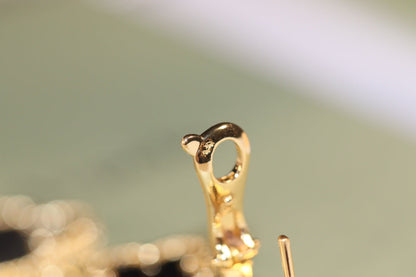 [Kincade Jewelrys] PENDIENTES DE TRÉBOL ORO ÓNIX MOP 3 MOTIVOS 