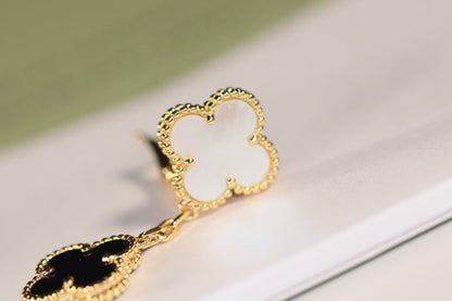 [Kincade Jewelrys] PENDIENTES DE TRÉBOL ORO ÓNIX MOP 3 MOTIVOS 