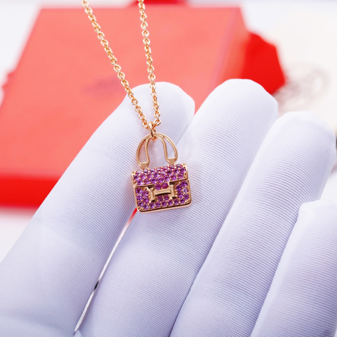 [Kincade Jewelrys]CONSTANCE PEDANT PURPLE DIAMOND NECKLACE