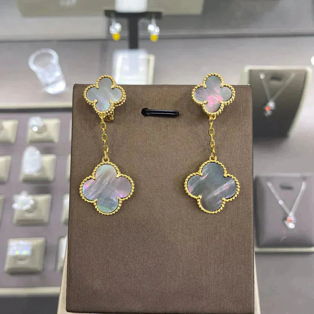 [Kincade Jewelrys]CLOVER 2 MOTIFS  EARRINGS (MULTIPLE CHOICESC