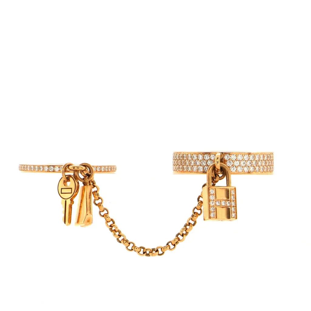 [Kincade Jewelrys]Anillo doble clochette HM Kelly con diamantes