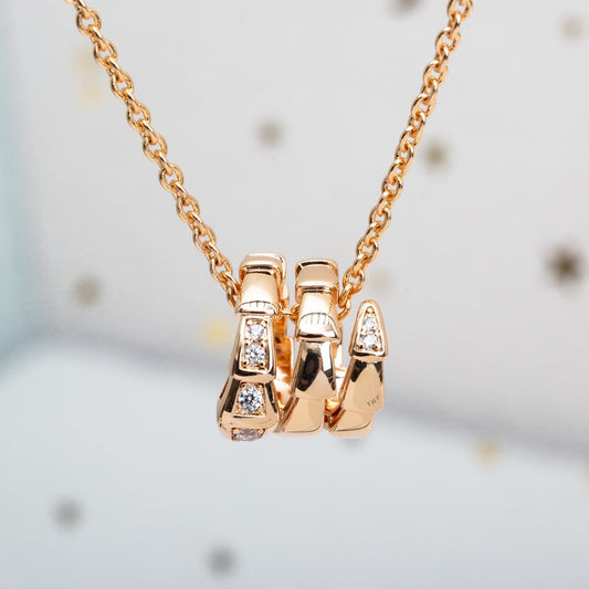 [Kincade Jewelrys]SERPENTI PINK GOLD NECKLACE DIAMOND