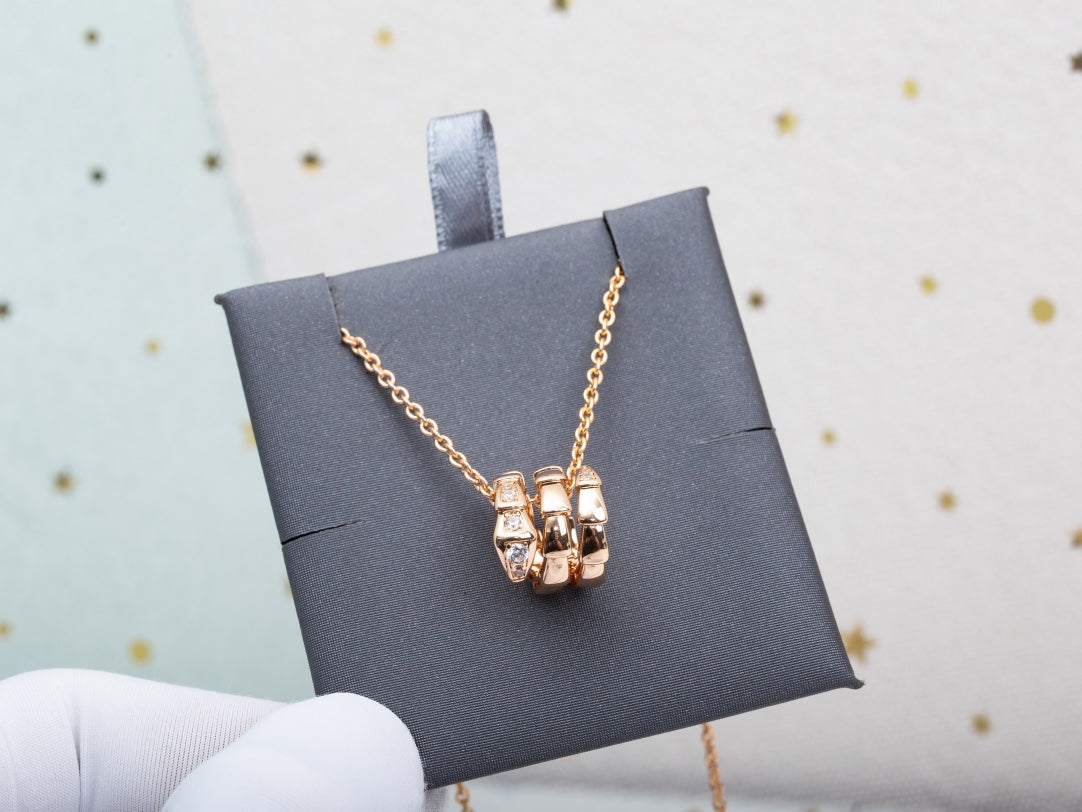 [Kincade Jewelrys]SERPENTI PINK GOLD NECKLACE DIAMOND