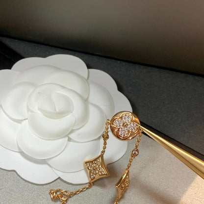 [Kincade Jewelrys]STAR AND SUN 4 MOTIFS GOLD DIAMONDS BRACELET