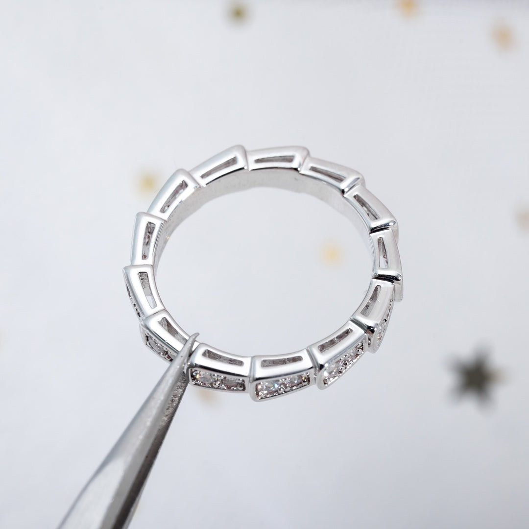 [Kincade Jewelrys]SERPENTI RING SILVER DIAMOND PAVED 3MM