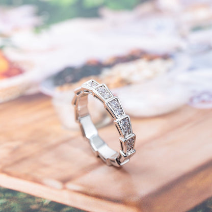 [Kincade Jewelrys]SERPENTI RING SILVER DIAMOND PAVED 3MM