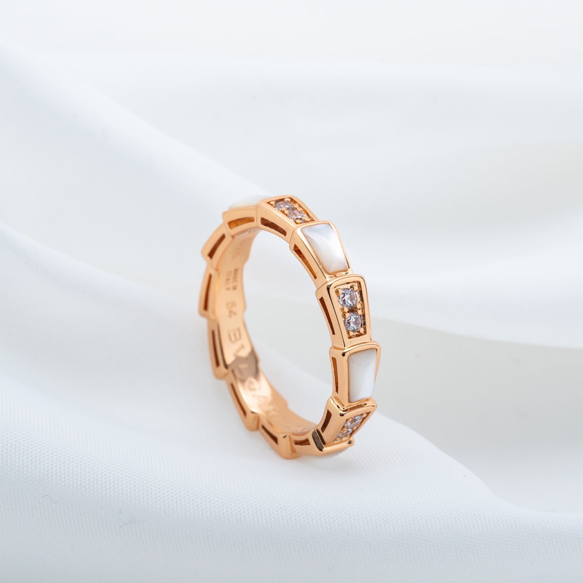[Kincade Jewelrys]SERPENTI RING PINK GOLD DIAMOND MOP 3MM