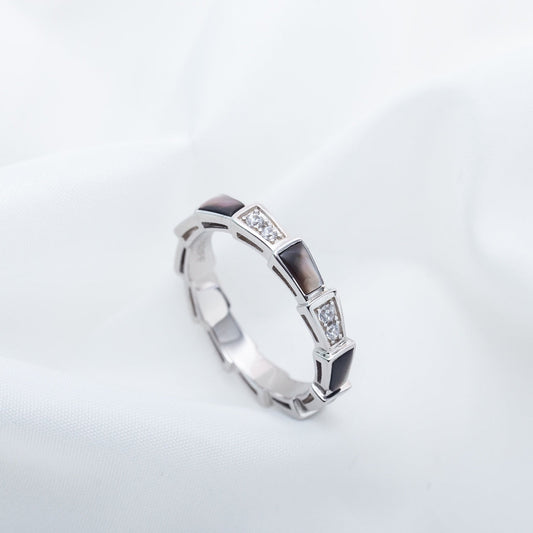 [Kincade Jewelrys]SERPENTI RING SILVER  DIAMOND BLACK MOP 3MM
