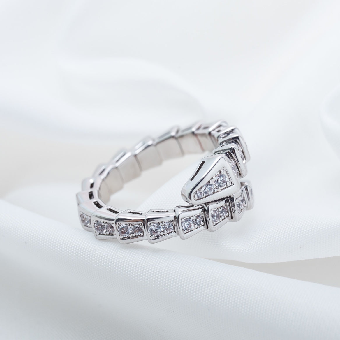 [Kincade Jewelrys]SERPENTI RING SILVER DIAMOND PAVED 4MM