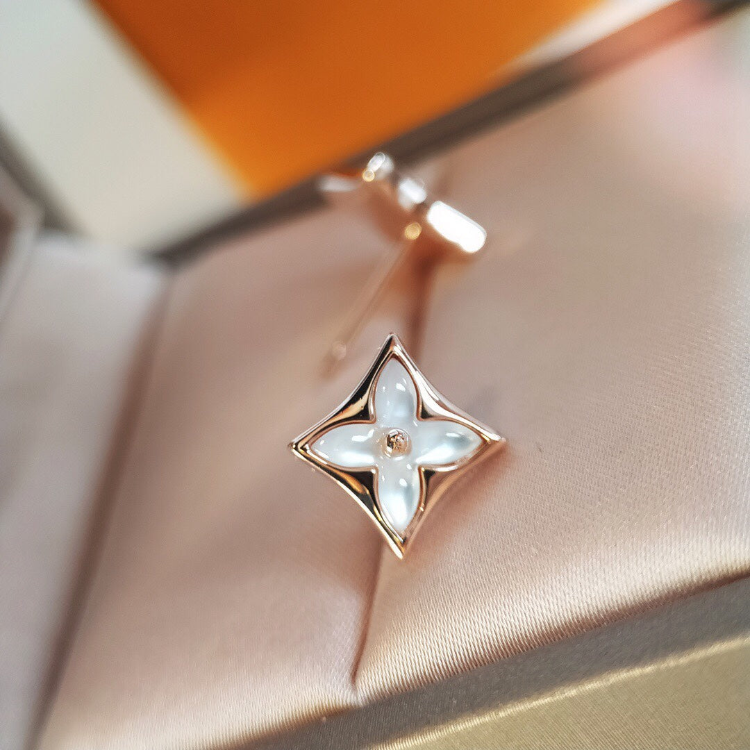 [Kincade Jewelrys]STAR MOP PINK GOLD EARRINGS