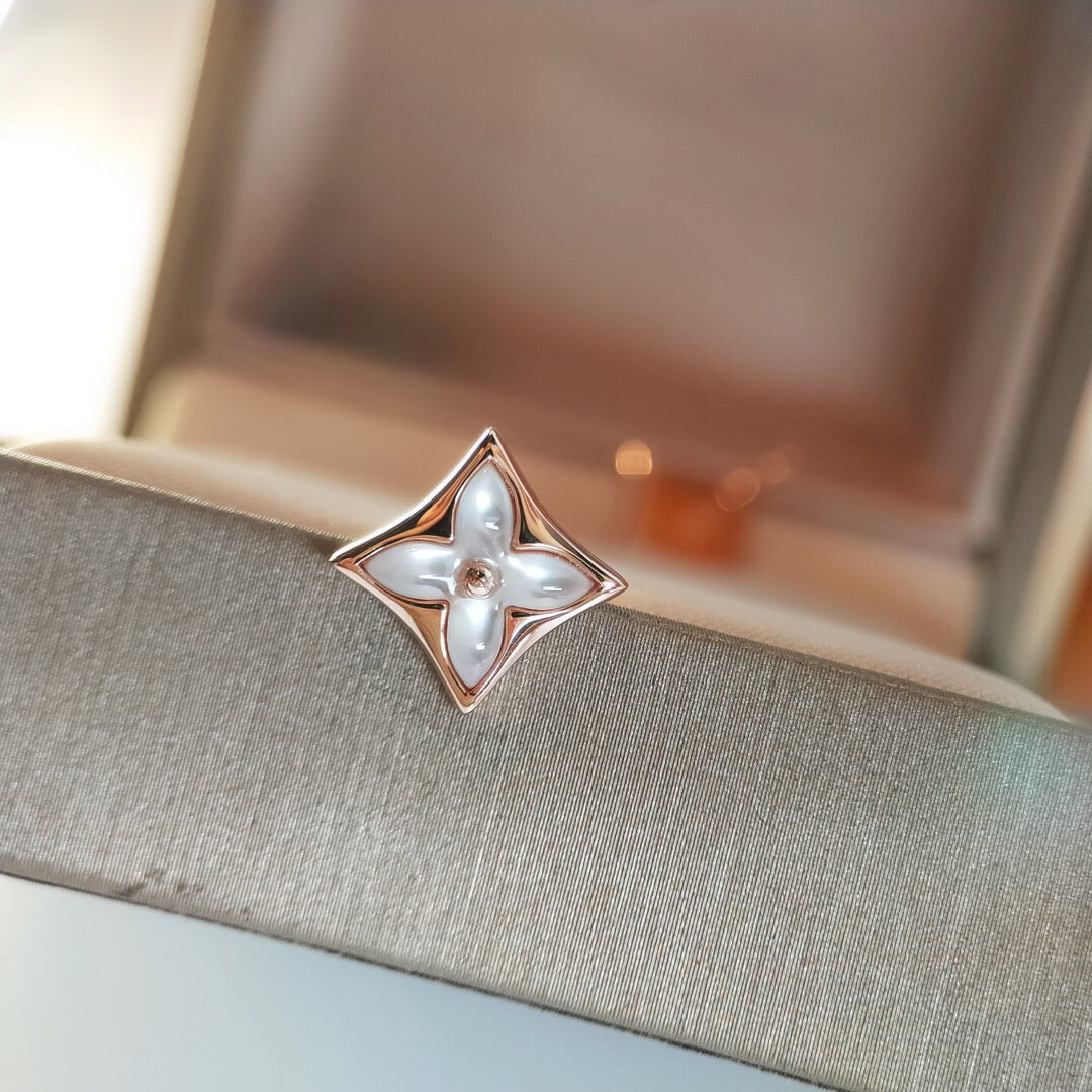 [Kincade Jewelrys]STAR MOP PINK GOLD EARRINGS