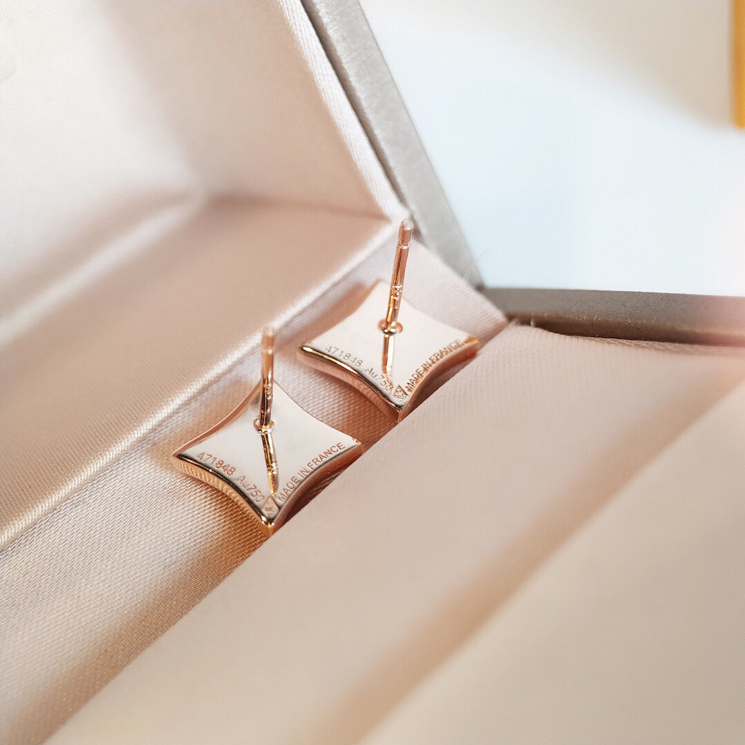[Kincade Jewelrys]STAR MOP PINK GOLD EARRINGS